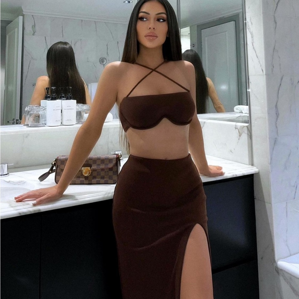 Baby boo Fashion Set - Slit skirt and crop top